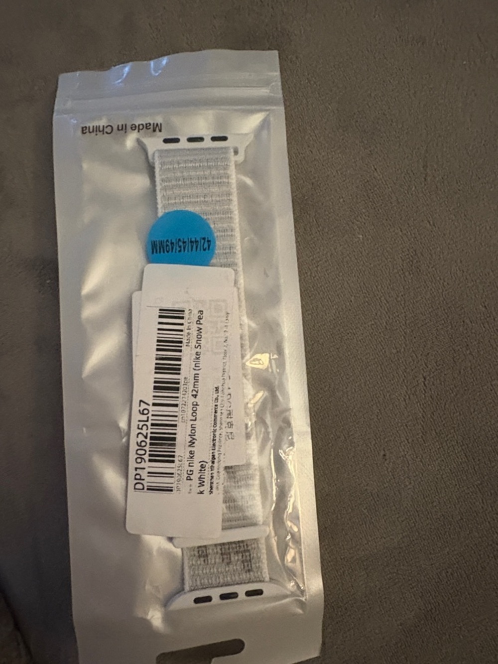 Nike White Nylon Loop Watch Band for Smartwatches